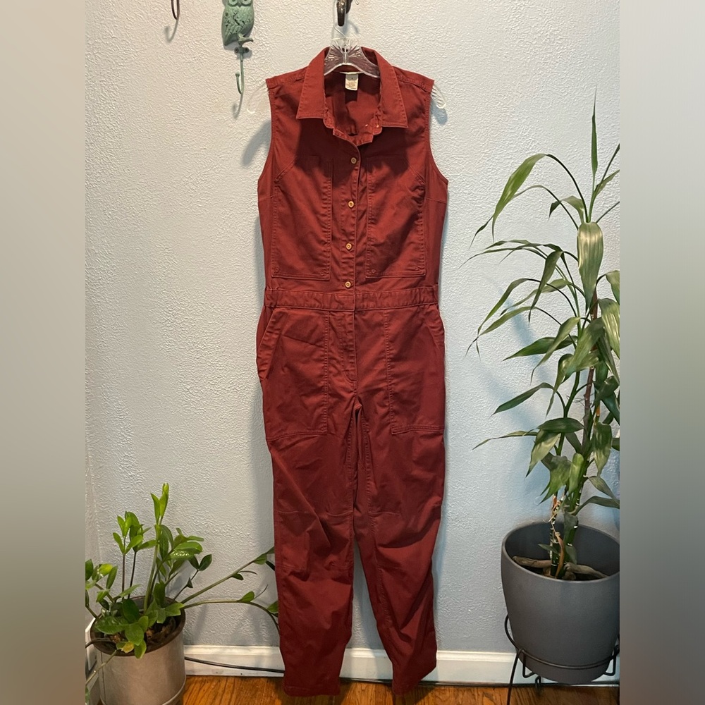 Duluth Trading Women’s Utility Heavy Duty Jumpsuit in Burgundy